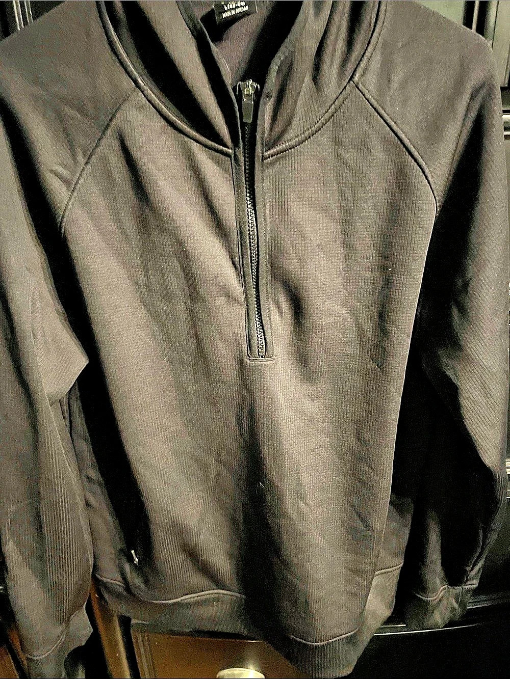 Athletic Works Men's Black Half-Zip Shirt Jacket Size Large Like New